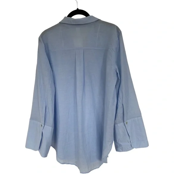 H&M Blouse in woven cotton fabric wide sleeves Collar wrapover V-Neck Size 8 - Picture 10 of 16